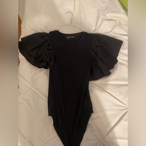 Black short sleeve bodysuit